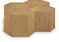 Evander Natural Oak Wood 4pc. Modular Coffee Table