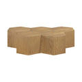 Evander Natural Oak Wood 5pc. Modular Coffee Table