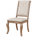 Brockway Set of 2 Tufted Side Chairs in Cream and Barley Brown