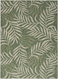 Garden Oasis Green Ivory Tropical Polypropylene Area Rug