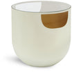 Eliane Cream Glass Top And Iron Base End / Side Table
