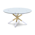 Lumina Gold Glass Top, Acrylic And Metal Base Coffee Table