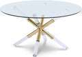 Lumina Gold Glass Top, Acrylic And Metal Base Coffee Table