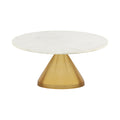Etienne White Genuine Marble Top And Steel Base Coffee Table