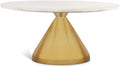 Etienne White Genuine Marble Top And Steel Base Coffee Table