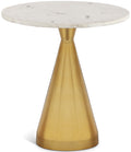 Etienne White Genuine Marble Top And Steel Base End / Side Table