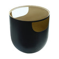 Eliane Black Glass Top And Iron Base End / Side Table
