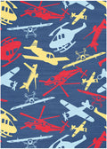Imagination Navy Multicolor Kids Polyester Area Rug