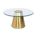 Gemella Gold Glass Top And Iron Base Coffee Table