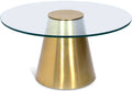 Gemella Gold Glass Top And Iron Base Coffee Table