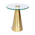 Gemella Gold Glass Top And Iron Base End Table