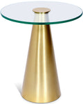 Gemella Gold Glass Top And Iron Base End Table