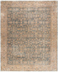 Luxurious Ivory Blue Vintage Polyester Area Rug