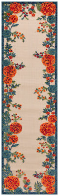 Aloha Ivory Multicolor Outdoor Polypropylene Area Rug
