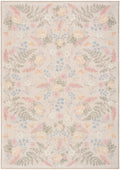 Botanical Washables Beige Multicolor Farmhouse Polyester Area Rug