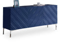 Cosette Navy Lacquer Finish And Stainless Steel Sideboard / Buffet