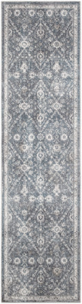 Astra Machine Washable Dark Blue Vintage Polyester Area Rug