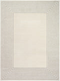 Ivory Hues Ivory Grey Modern Polypropylene Area Rug