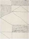 Modern Comfort Ivory Black Scandinavian Polyester Area Rug