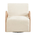 Merrit Cream Chenille Fabric Upholstered Swivel Accent Chair