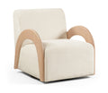 Merrit Cream Chenille Fabric Upholstered Swivel Accent Chair