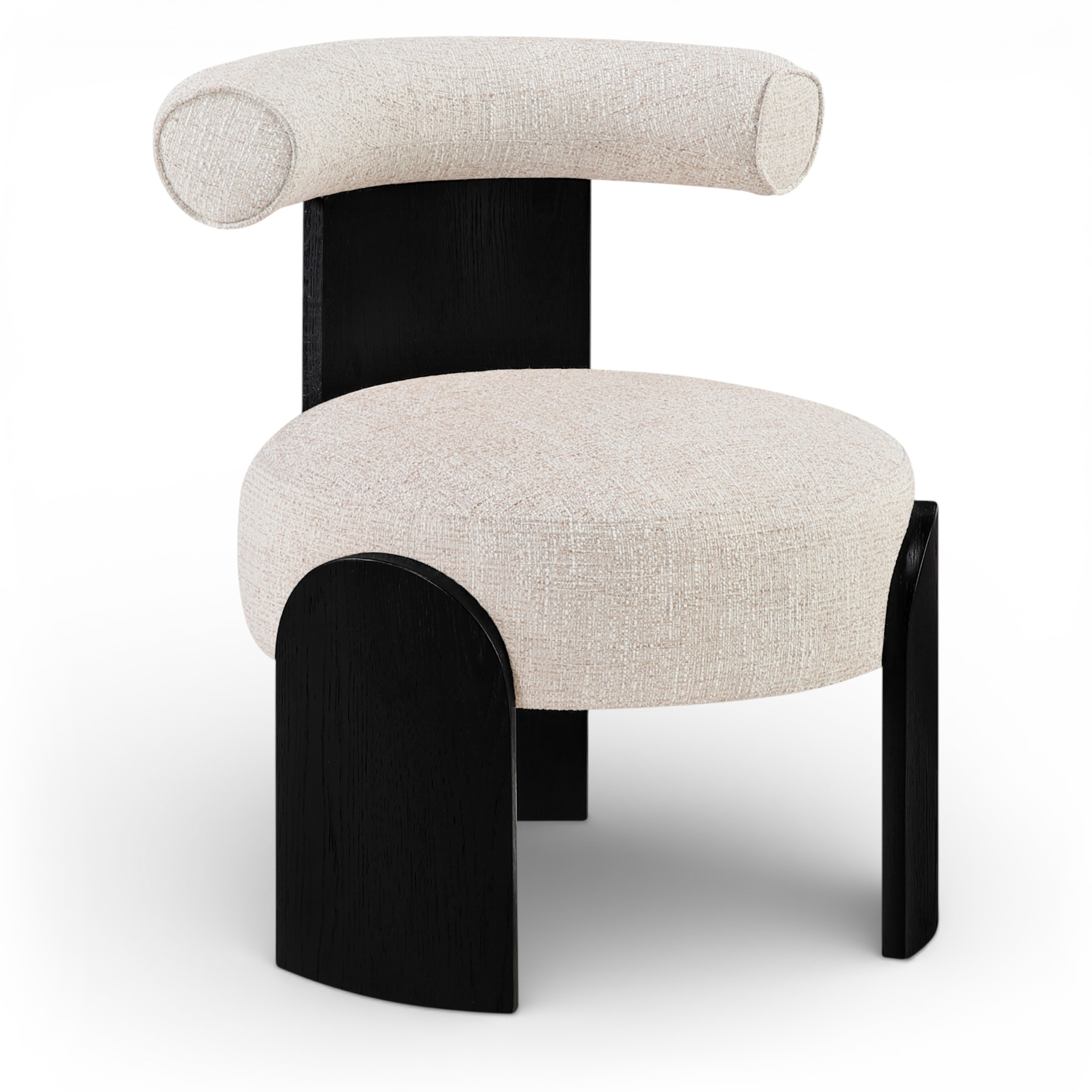 Carlotta Linen Textured Fabric Upholstered Accent Chair
