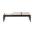 Melisande Linen Textured Fabric Upholstered Bench