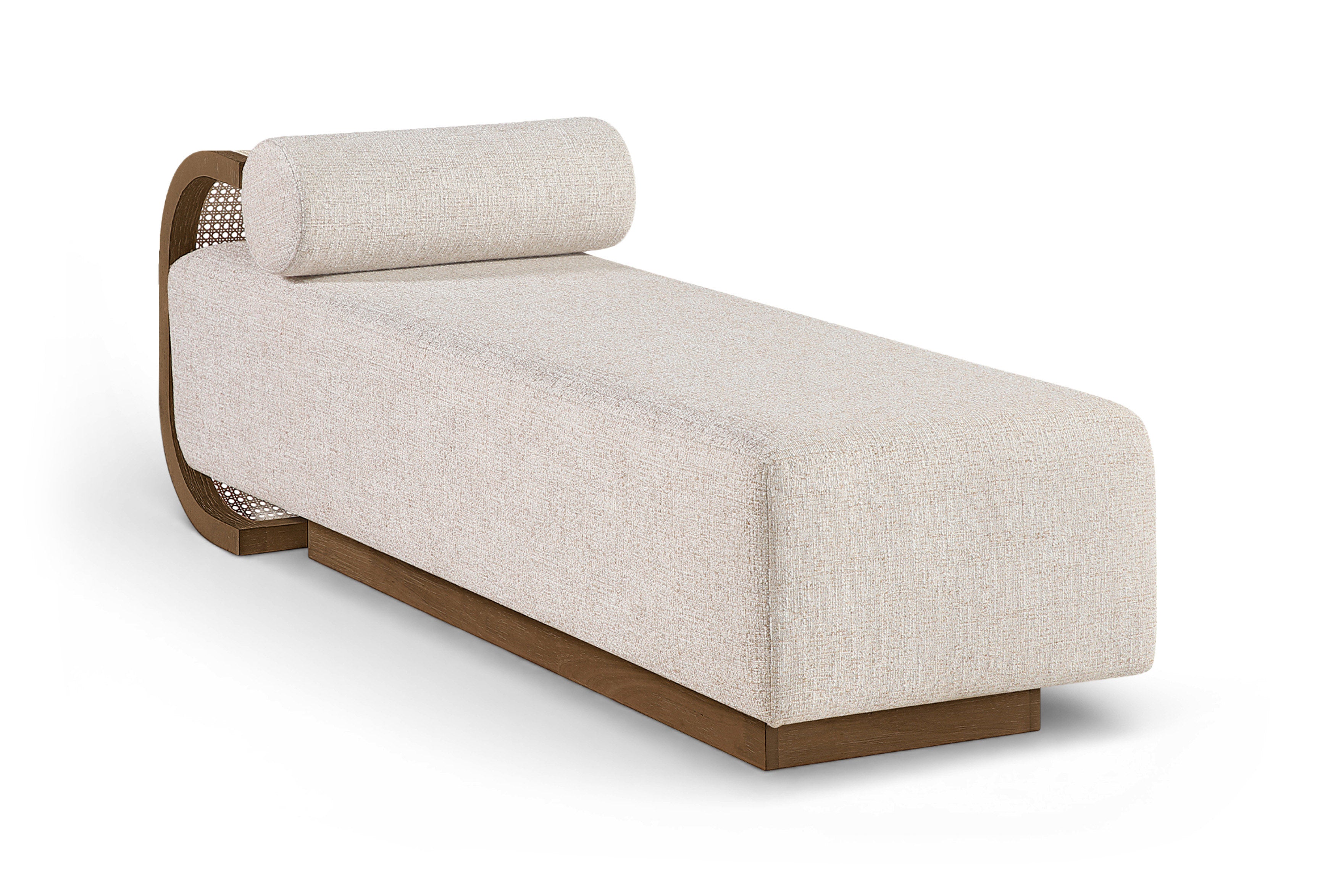 Zandra Linen Textured Fabric Upholstered Chaise
