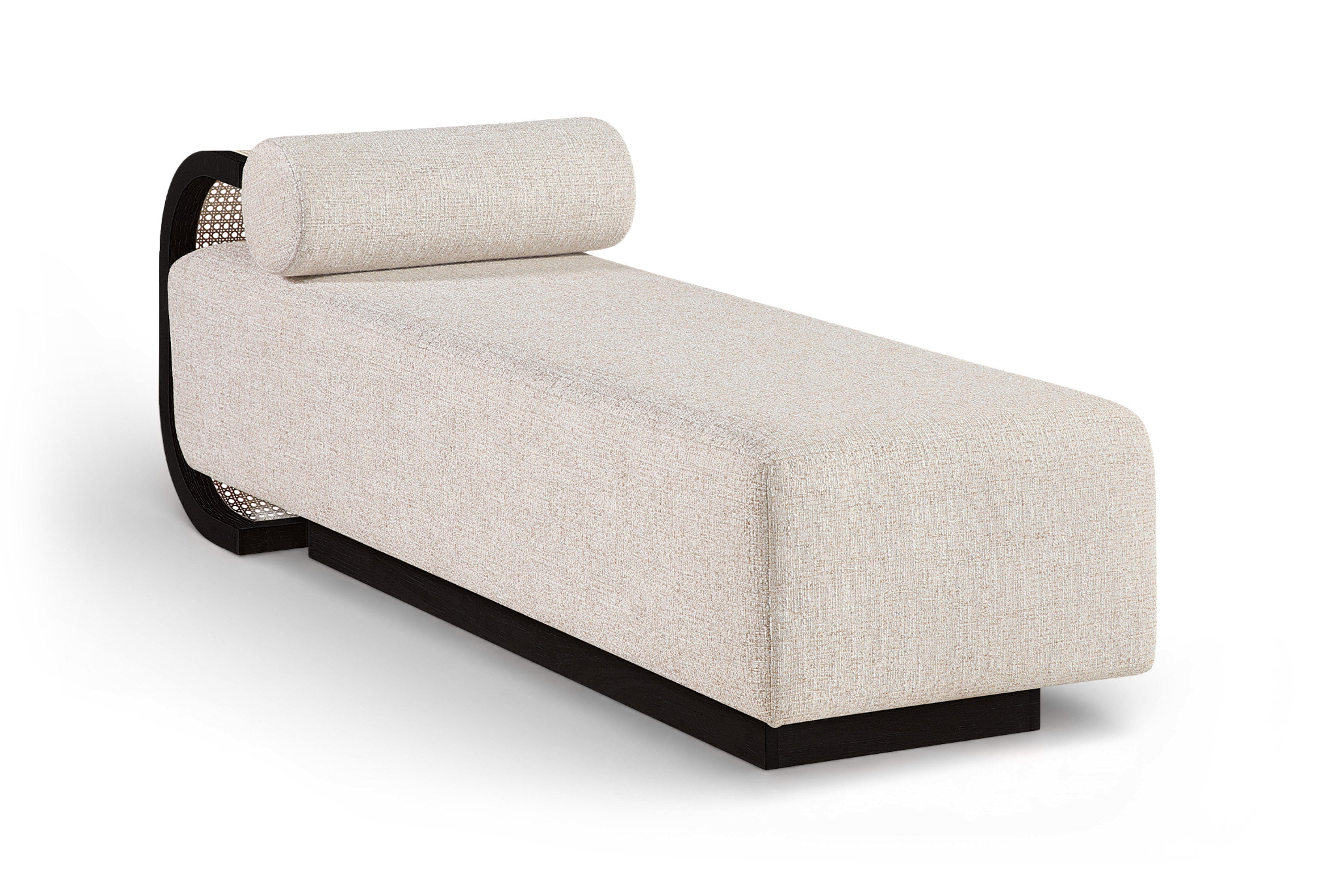 Zandra Linen Textured Fabric Upholstered Chaise