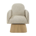 Lucerne Linen Textured Fabric Upholstered Swivel Accent Chair