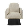 Lucerne Linen Textured Fabric Upholstered Swivel Accent Chair