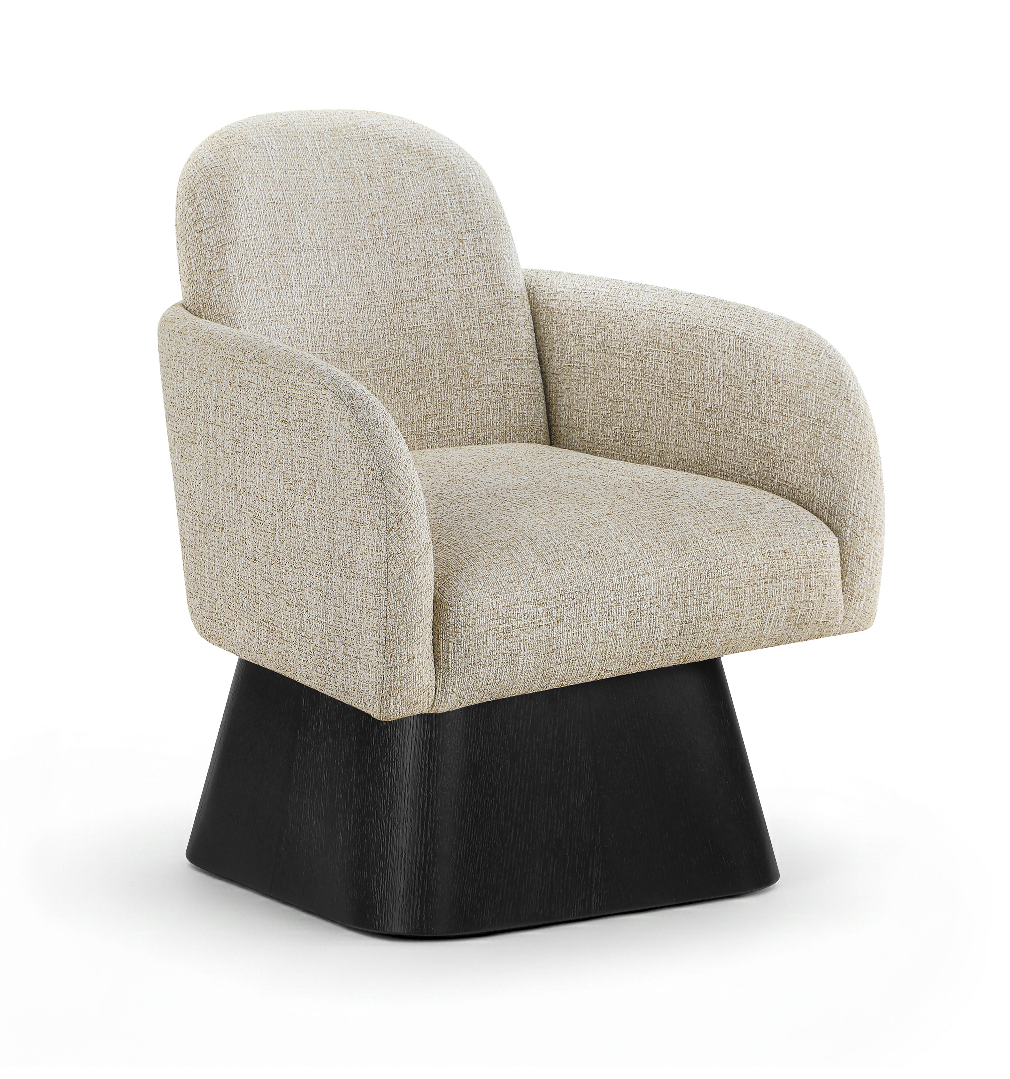 Lucerne Linen Textured Fabric Upholstered Swivel Accent Chair