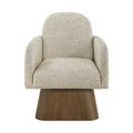 Lucerne Linen Textured Fabric Upholstered Swivel Accent Chair