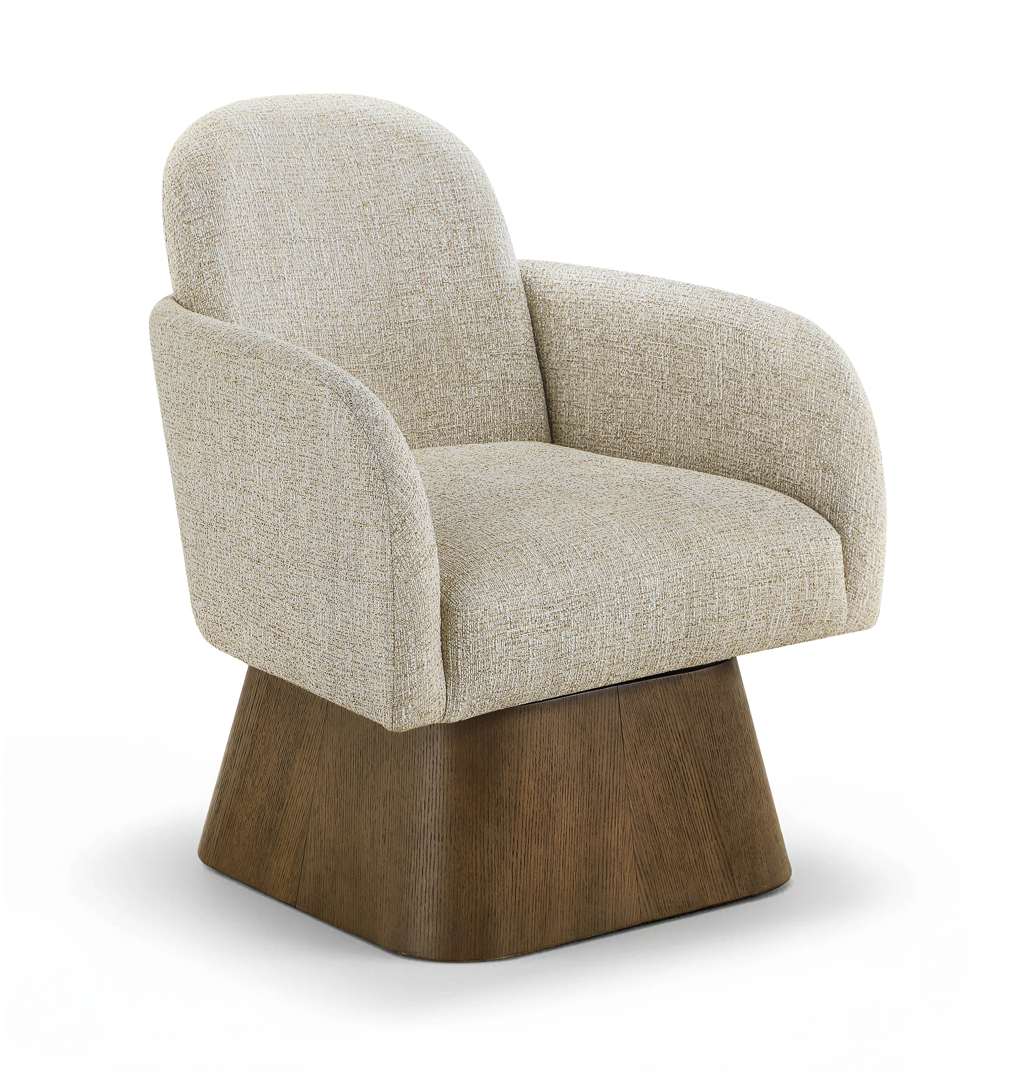 Lucerne Linen Textured Fabric Upholstered Swivel Accent Chair