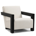 Villandry Cream Linen Textured Fabric Upholstered Accent Chair