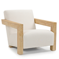 Villandry Cream Linen Textured Fabric Upholstered Accent Chair