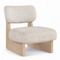 Ventana Linen Textured Fabric Upholstered Accent Chair