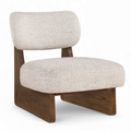 Ventana Linen Textured Fabric Upholstered Accent Chair
