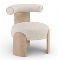 Carlotta Linen Textured Fabric Upholstered Accent Chair