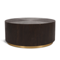 Miranda Brown Oak Wood Top And Metal Base Coffee Table