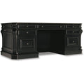 Telluride 76" Executive Desk – Bonded Leather Top, 7 Drawers