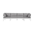 Montreux 120" Water Resistant Fabric Upholstered 4pc. Outdoor Patio Modular Sofa