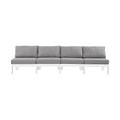 Montreux 120" Water Resistant Fabric Upholstered 4pc. Outdoor Patio Armless Modular