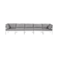 Montreux 150" Water Resistant Fabric Upholstered 5pc. Outdoor Patio Modular Sofa