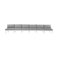 Montreux 180" Water Resistant Fabric Upholstered 6pc. Outdoor Patio Armless Modular