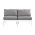 Montreux 60" Water Resistant Fabric Upholstered 2pc. Outdoor Patio Armless Modular