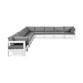 Montreux 180" Water Resistant Fabric Upholstered 10pc. Outdoor Patio Modular Sectional