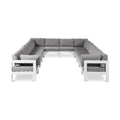 Montreux 120" Water Resistant Fabric Upholstered 12pc. Outdoor Patio Modular Sectional