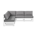 Montreux 90" Grey Water Resistant Fabric Upholstered 5pc. Outdoor Patio Modular Sectional - Sec5A
