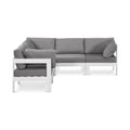 Montreux 90" Grey Water Resistant Fabric Upholstered 5pc. Outdoor Patio Modular Sectional - Sec5B